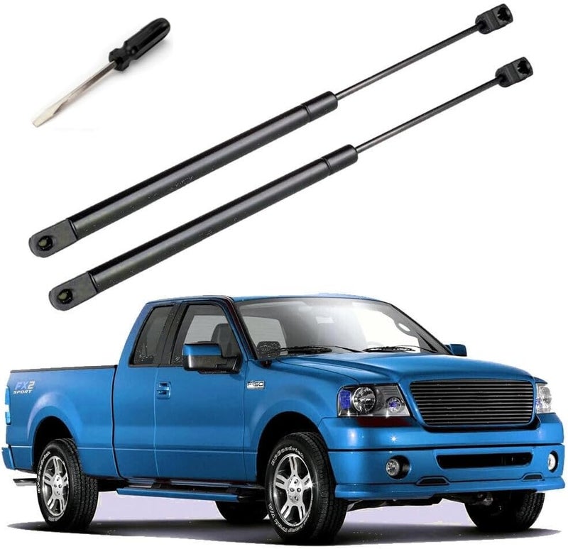 JSTEE Hood Lift Supports Struts Shocks Gas Springs Props 4153 for 2004-2008 Ford F-150, 2008 Lincoln Mark LT (Pack of 2) with Screwdriver for Install - Image 1